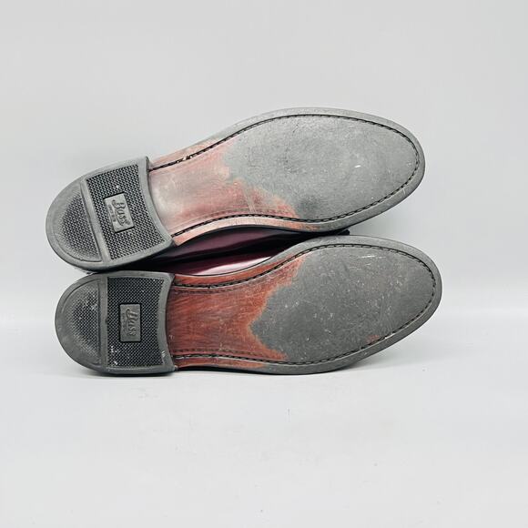 GH Bass & Co Shoes Mens 12 Red Leather Kiltie Tassel Loafers Slip On Vtg USA